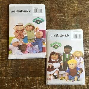 Butterick Sewing Pattern 3932 + 4045 Cabbage Patch Kids Baby Doll Clothes UNCUT
